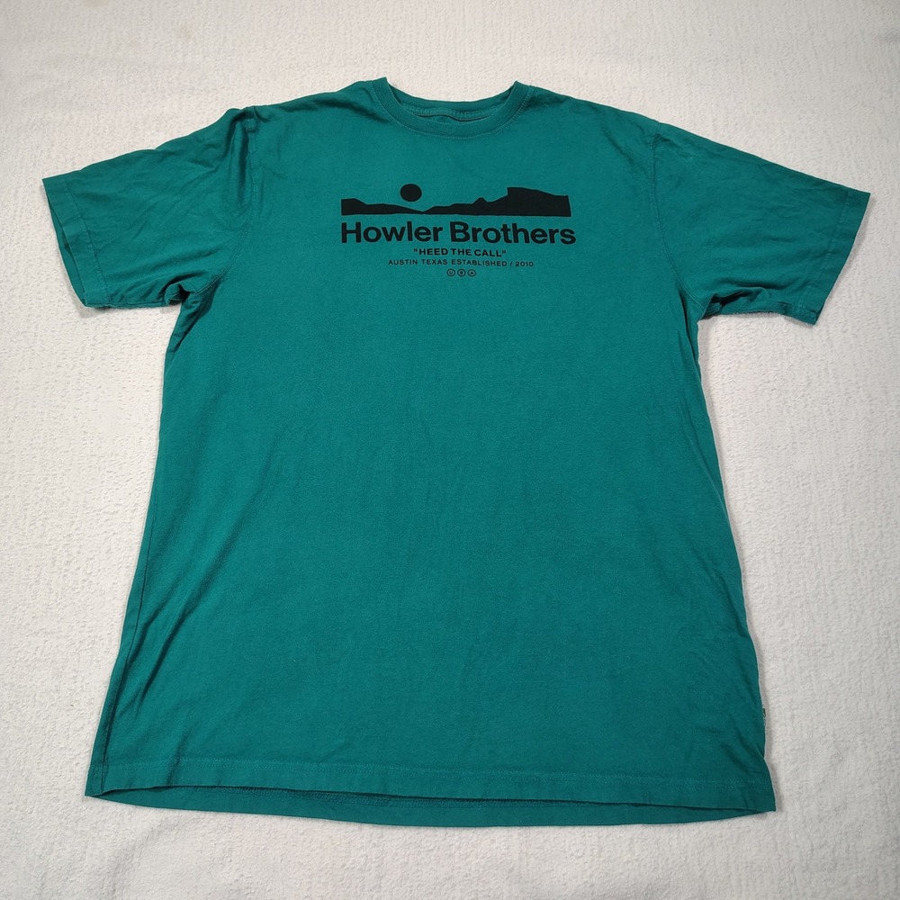 Howler Brothers T-Shirt Mens XL Green Heed The Call Cotton Graphic Tee Austin TX